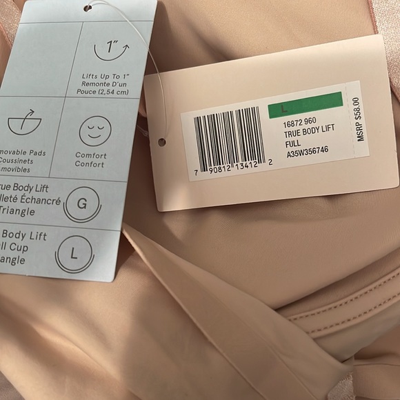 True & Co True Body Lift Full CupTriangle Adjustable Strap Bra Sizes Med & Lg - Picture 7 of 8